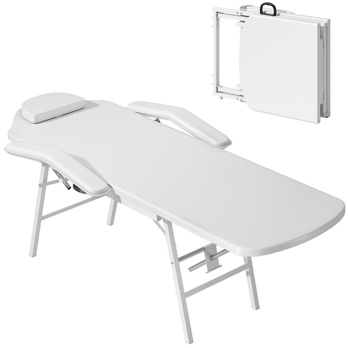 Portable Massage Table, Foldable Massage Bed, White