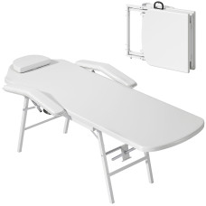 Portable Massage Table, Foldable Massage Bed, White