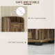 Narrow Bathroom Cabinet, Tall Bathroom Storage Cabinet with Barn Doors, Drawer and Adjustable Shelves, Brown Wood Grain