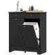 Laundry Cabinet, Tilt Out Laundry Hamper Cabinet with 2 Baskets, Bathroom Hamper Cabinet with 2 Drawers, Black