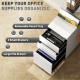 3 Drawer Filing Cabinet with Lock, Steel Office Storage Cabinet with Hanging Bar for A4, Legal, Letter Files, White