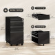 3 Drawer Filing Cabinet with Lock, Steel Office Storage Cabinet with Hanging Bar for A4, Legal, Letter Files, Black