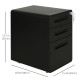 Lockable File Cabinet, Steel Filing Cabinet on Wheels for Legal, A4, Letter Size, Home Office