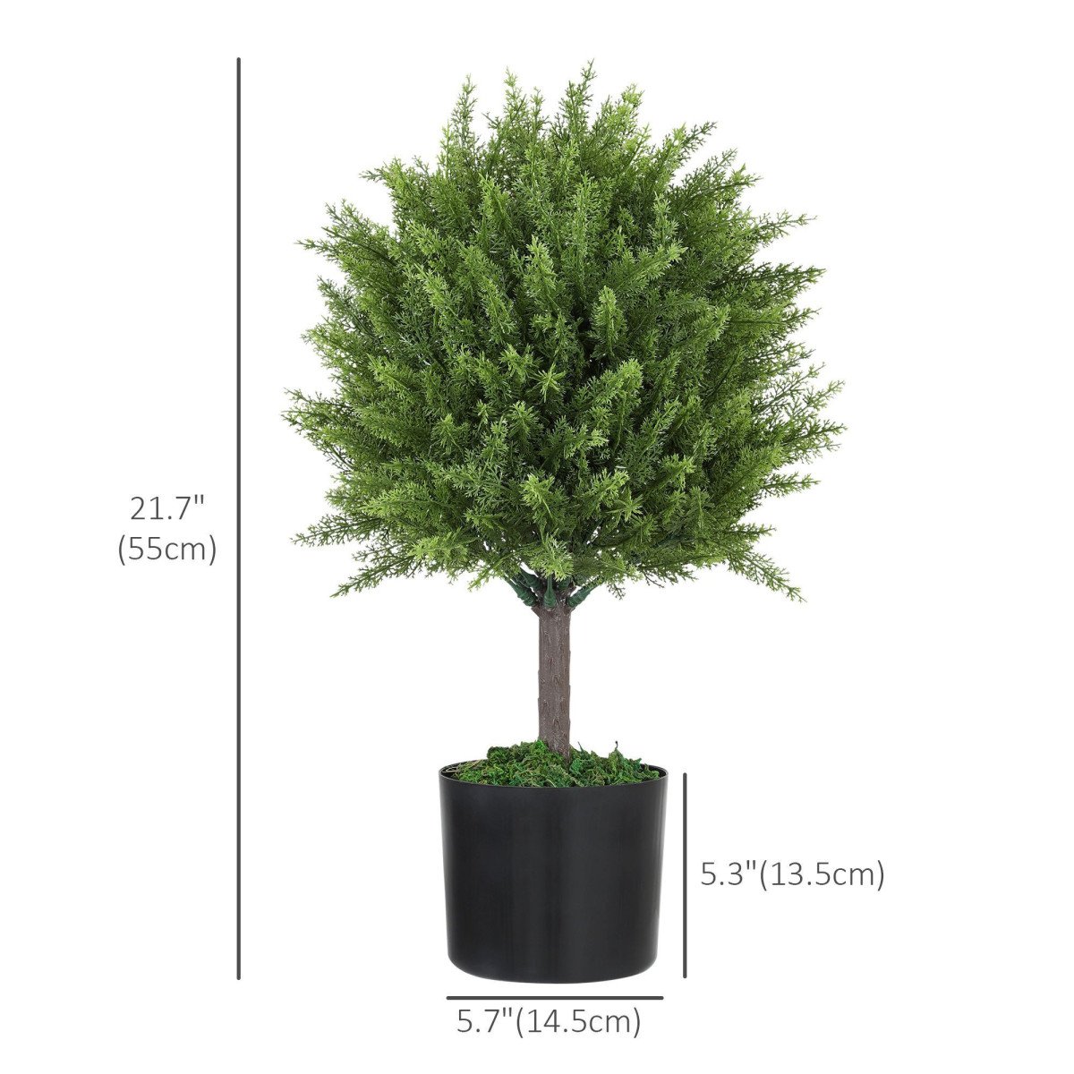 Decorative Artificial Plants, Cedar Topiary Trees in Pots, Fake Plants for Home Indoor outdoor Decor, Green