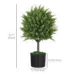 Decorative Artificial Plants, Cedar Topiary Trees in Pots, Fake Plants for Home Indoor outdoor Decor, Green
