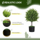 Decorative Artificial Plants, Cedar Topiary Trees in Pots, Fake Plants for Home Indoor outdoor Decor, Green