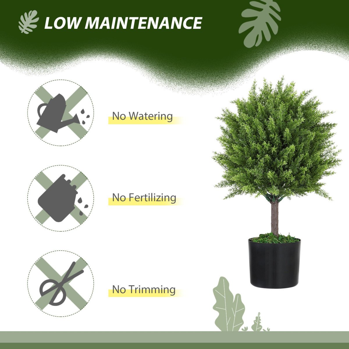 Decorative Artificial Plants, Cedar Topiary Trees in Pots, Fake Plants for Home Indoor outdoor Decor, Green