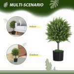 Decorative Artificial Plants, Cedar Topiary Trees in Pots, Fake Plants for Home Indoor outdoor Decor, Green