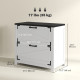 2 Drawer Filing Cabinet, Farmhouse Office Storage Cabinet with Adjustable Hanging Bars for Letter, A4, Legal Size, White