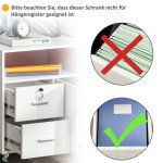 Lateral Filing Cabinet with Open Storage Shelf, Printer Stand Home Office Mobile File Cabinet with Wheels, Lockable Drawer, White