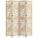 4 Panel Room Divider, Detachable Folding Privacy Screens with Palm Leaf Design for Home Office, Natural Wood Finish