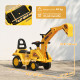 NO POWER 3 in 1 Ride On Toy Excavator Digger Scooter Pulling Cart Pretend Play Construction Truck