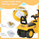NO POWER 3 in 1 Ride On Toy Excavator Digger Scooter Pulling Cart Pretend Play Construction Truck