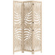 3 Panel Room Divider, Detachable Folding Privacy Screens with Palm Leaf Design for Home Office, Natural Wood Finish