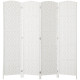 6ft Folding Room Divider, 4 Panel Wall Partition with Wooden Frame for Bedroom, Home Office, Natural