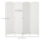 6ft Folding Room Divider, 4 Panel Wall Partition with Wooden Frame for Bedroom, Home Office, Natural