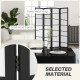 5.6ft Folding Room Divider, 4 Panel Wall Partition with Wood Frame for Bedroom, Home Office, White