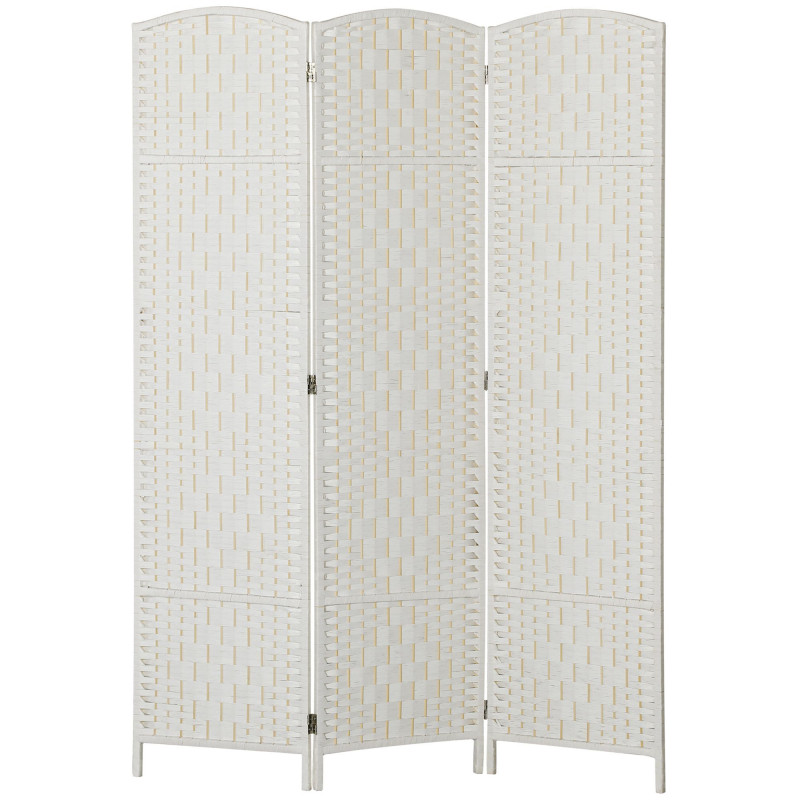6ft Folding Room Divider, 3 Panel Wall Partition with Wooden Frame for Bedroom, Home Office, Natural