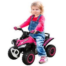 Pink No-Power 4-Wheel Ride-On Toy for Kids, Foot-to-Floor Slider Toddler Car with Music and Lights, for Ages 18–36 Months