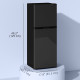 Double Door Mini Fridge with Freezer, 4.6 Cu.Ft Small Refrigerator with Thermostat, Shelves, Reversible Door, Black