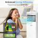 8000 BTU Portable Air Conditioner with Fan & Dehumidifier Mode, Quiet AC Unit with Remote Control, 24-Hour Timer, White