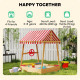 Qaba Wooden Kids Sandbox with Cover, 4 Seats, Rudder, Deck, Bottom Liner, 52