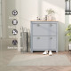 Entryway Shoe Cabinet with 2 Flip Drawers and Adjustable Shelves, 12 Pair Shoe Storage Organizer for Hallway, Grey