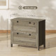 2 Drawer File Cabinet, Lockable Filing Cabinet with Adjustable Hanging Bar for Letter, A4 Size, Weathered Grey Oak
