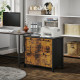 2 Drawer File Cabinet, Lockable Filing Cabinet with Adjustable Hanging Bar for Letter, A4 Size, Rustic Brown
