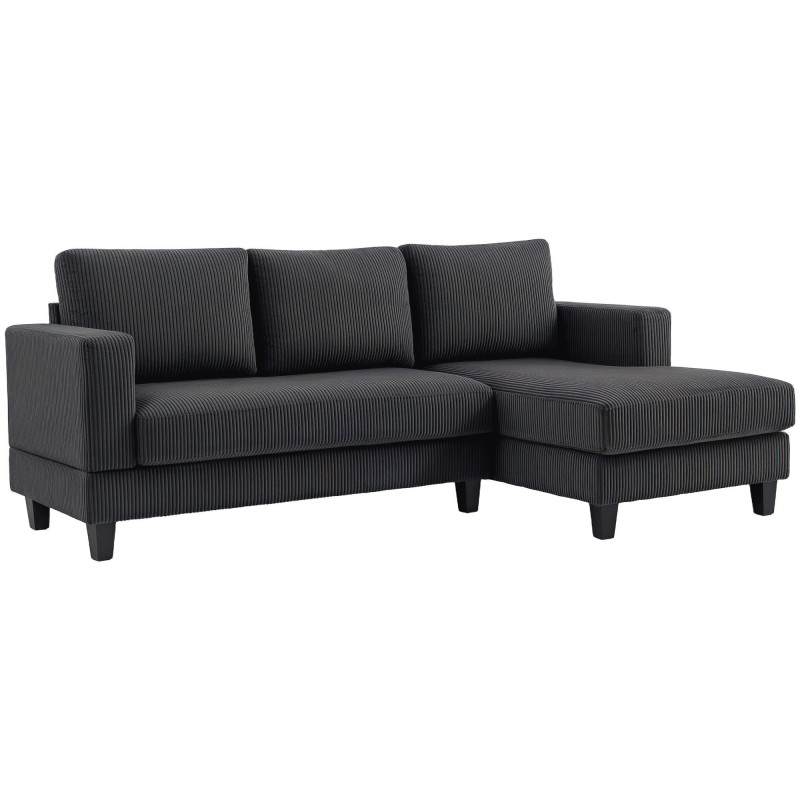 L Shaped Couch, L Shape Sofa with Chaise Lounge and Spring Cushion for Living Room, Bedroom, Grey