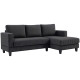 L Shaped Couch, L Shape Sofa with Chaise Lounge and Spring Cushion for Living Room, Bedroom, Grey