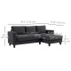 L Shaped Couch, L Shape Sofa with Chaise Lounge and Spring Cushion for Living Room, Bedroom, Grey