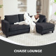 L Shaped Couch, L Shape Sofa with Chaise Lounge and Spring Cushion for Living Room, Bedroom, Grey