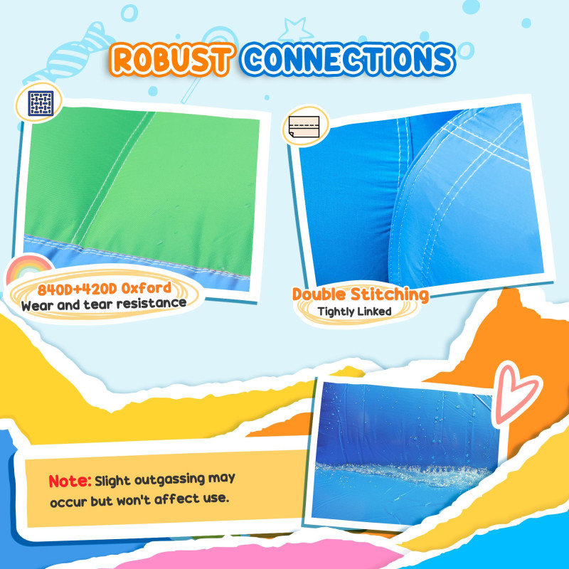 Qaba 4 in 1 Inflatable Bounce House with Slide, Basketball Hoop, Ball Pit, Blower, Storage Bag, 163