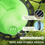 Qaba 39 inch Saucer Tree Swing Set for Kids with Adjustable Hanging Ropes for Outdoor, Backyard, Green
