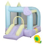 Qaba Inflatable Bounce House with Blower, Slide, Outdoor & Indoor Bouncy Castle for Kids Ages 3-8, 98