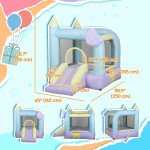 Qaba Inflatable Bounce House with Blower, Slide, Outdoor & Indoor Bouncy Castle for Kids Ages 3-8, 98