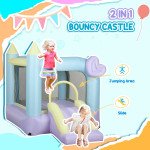 Qaba Inflatable Bounce House with Blower, Slide, Outdoor & Indoor Bouncy Castle for Kids Ages 3-8, 98