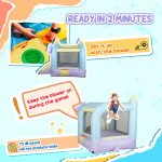 Qaba Inflatable Bounce House with Blower, Slide, Outdoor & Indoor Bouncy Castle for Kids Ages 3-8, 98