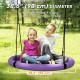 Qaba 100cm Diameter Nest Seat for Kids with Height Adjustable Hanging Ropes for Outdoor, Playground, Garden, Purple