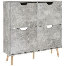 Shoe Storage Cabinet with 4 Flip Drawers and Adjustable Shelf, Shoe Cabinet for 8-16 Pairs of Shoes, Cement Grey