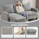 L-Shape Sofa, Modern Sectional Couch with Ottoman, Corner Sofa for Living Room, Light Grey
