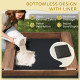Qaba Kids Sandbox with Full Covered Canopy, Bench Seats, Bottom Liner, for Ages 3-6, 56