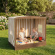 Qaba Kids Sandbox with Full Covered Canopy, Bench Seats, Bottom Liner, for Ages 3-6, 56