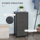 Linen Drawer Cabinet Organizer Storage Dresser Tower with 4 Removable Drawer Metal Frame Adjustable Feet for Living Room, Kitchen, Bathroom, Black