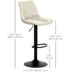 Adjustable Barstools Set of 2, Swivel Bar Stools with Back and Footrest for Kitchen Island Counter, Beige