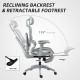 Ergonomic Office Chair with Lumbar Support, Mesh Office Chair with 3D Armrest, 135° Reclining, Adjustable Headrest, Grey