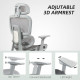 Ergonomic Office Chair with Lumbar Support, Mesh Office Chair with 3D Armrest, 135° Reclining, Adjustable Headrest, Grey