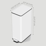 5.3 Gallon Stainless Steel Kitchen Garbage Can with Soft-close Lid, Foot Pedal, Fingerprint-Proof, White