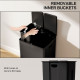 Dual Garbage Bin, Soft-Close Trash Can with Foot Pedal, 2 x 28 Liter Garbage Can with Removable Inner Buckets, Black